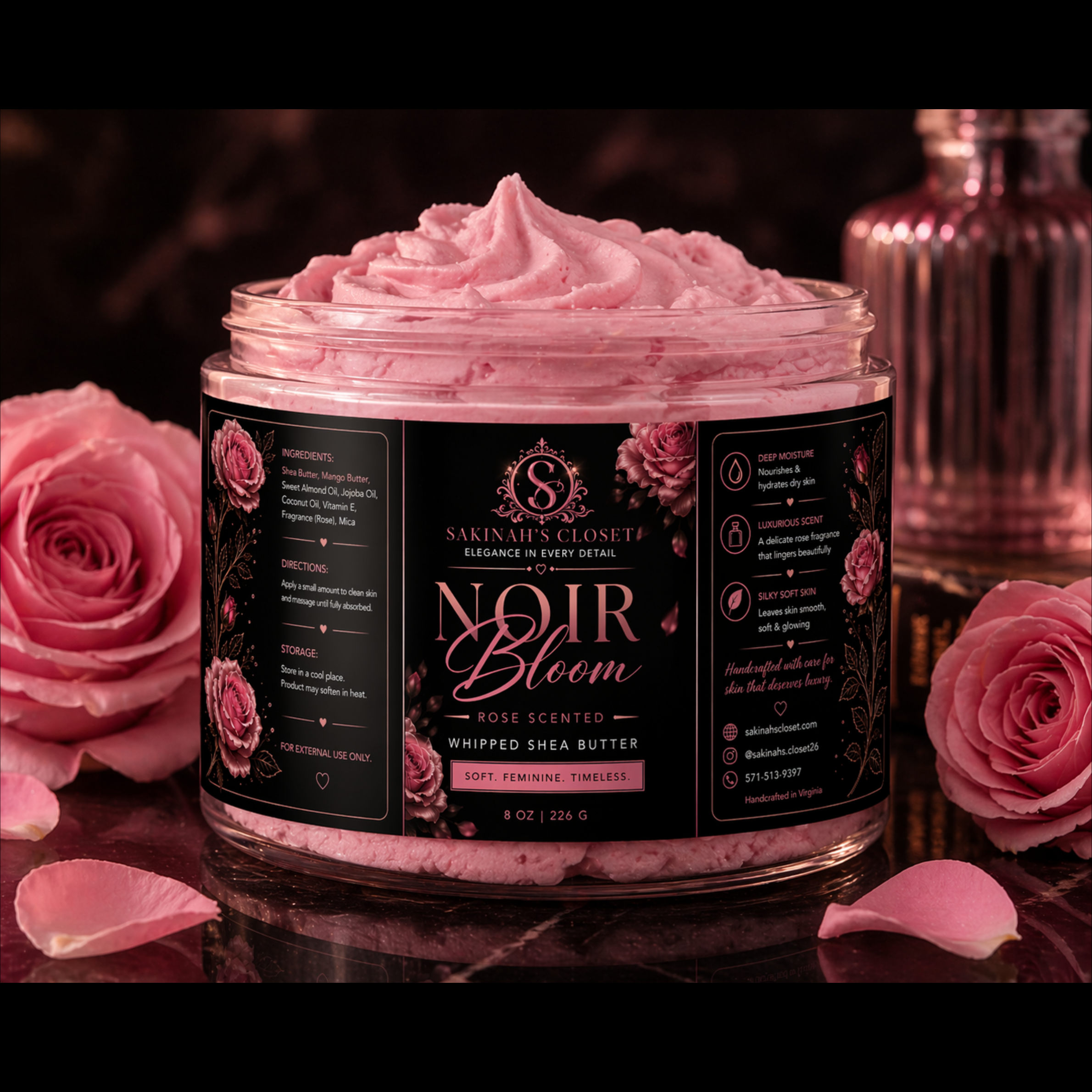 Noir Bloom - Rose Scented Whipped Shea Butter